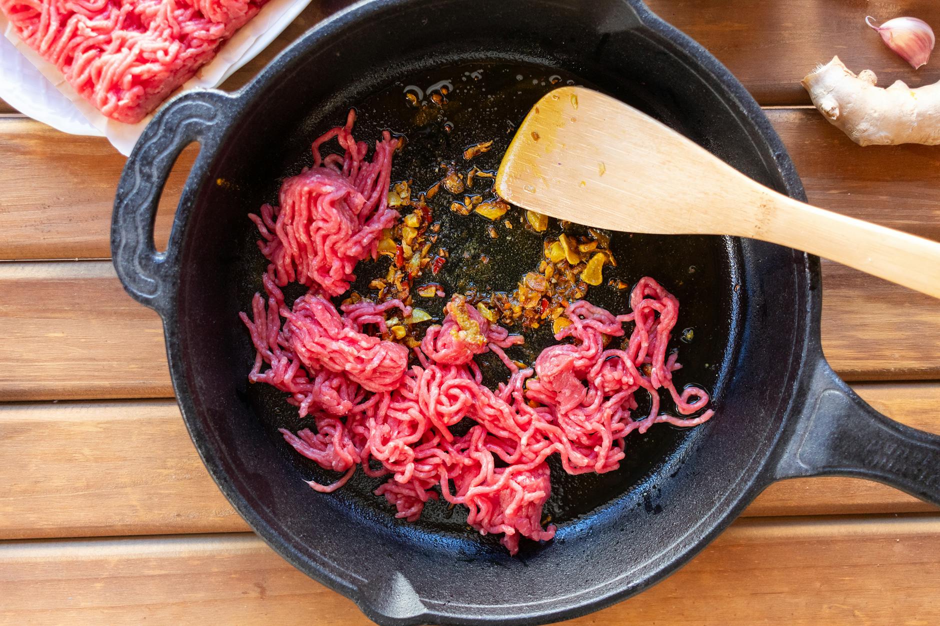 Cheesy beef and pasta skillet with melted cheddar